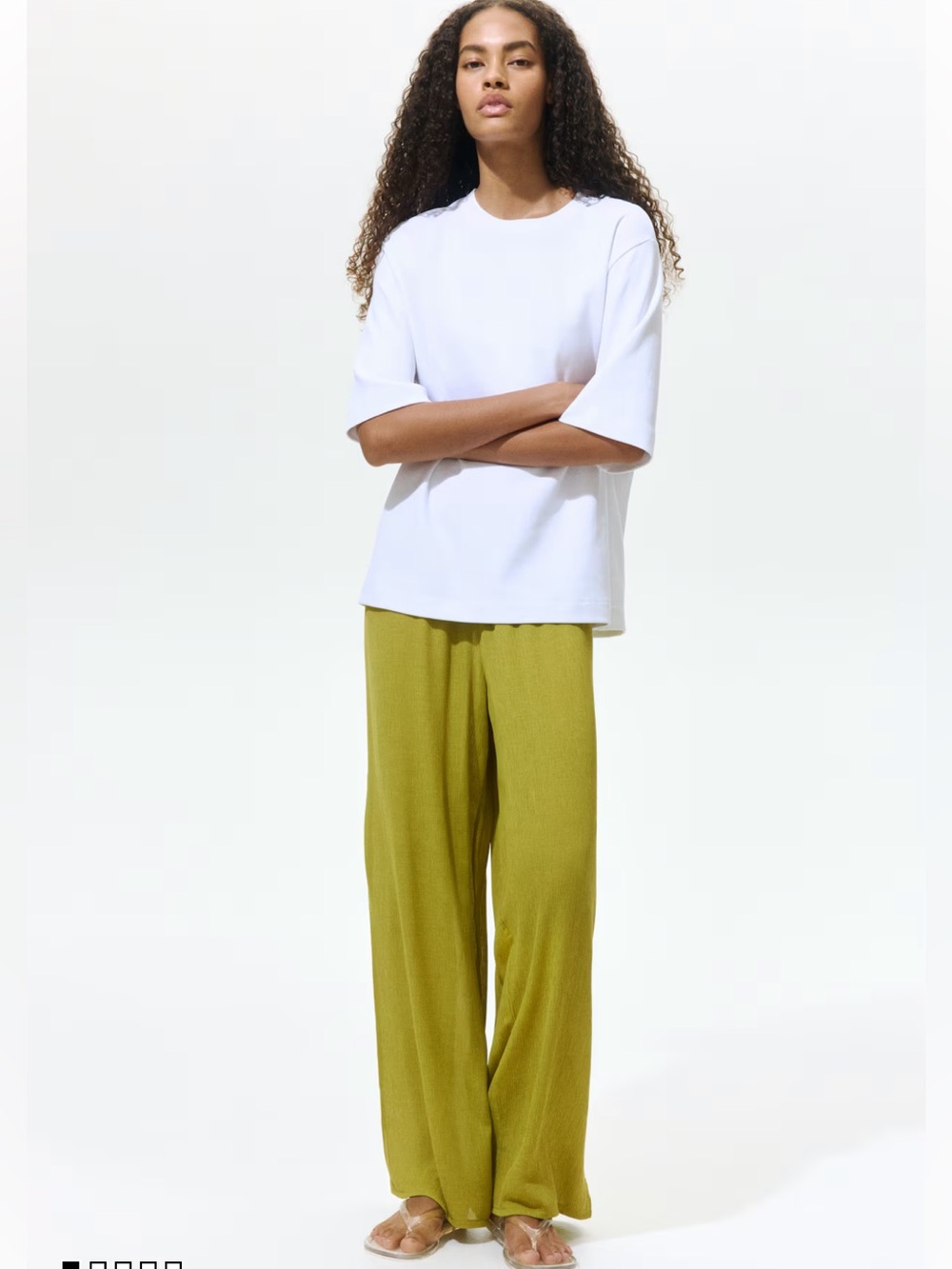 H&M Wide Leg Crinkle Pants